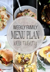 Weekly Family Meal Plan #20