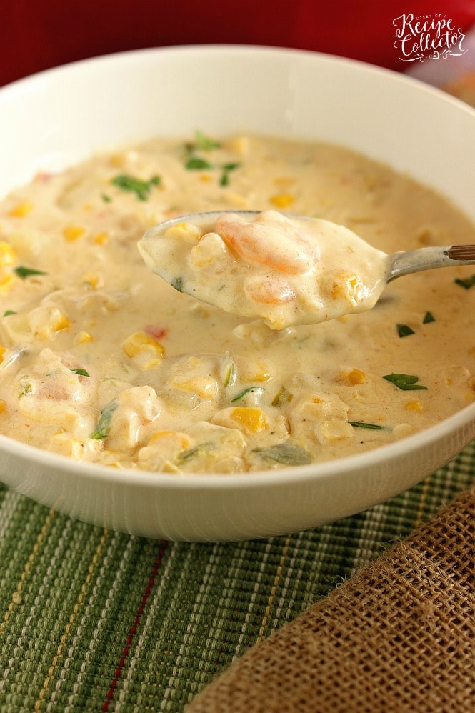 Creamy Shrimp & Corn Soup - Diary of A Recipe Collector