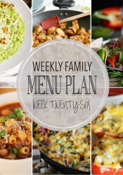 Weekly Family Meal Plan #26