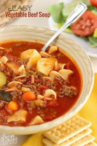 Easy Vegetable Beef Soup - A hearty comforting classic meal with ground beef.