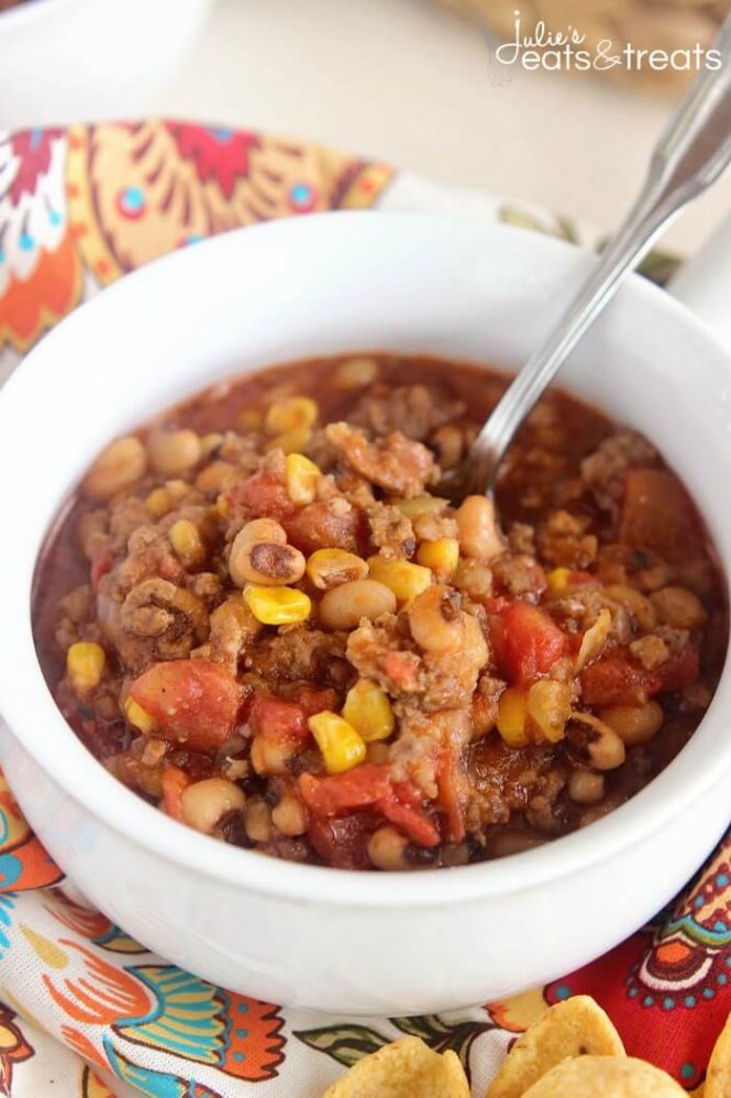Sausage & Black Eyed Pea Chili - Diary of A Recipe Collector