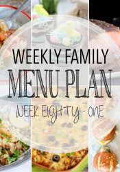 Weekly Family Meal Plan #81