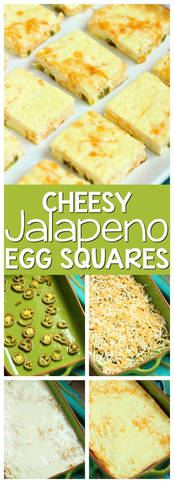 Cheesy Jalapeno Egg Squares - This appetizer recipe is so easy and perfect for those egg lovers!  Plus it's low carb!