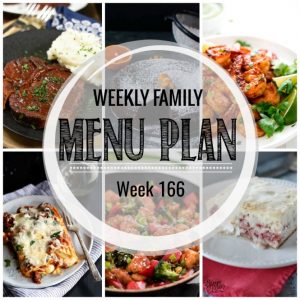 Weekly Family Meal Plan- Featuring several main dishes, a side dish, a soup, a breakfast, and two desserts!