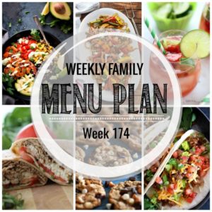 Weekly Family Meal Plan- Featuring several main dishes, a side dish, a soup, a breakfast, and two desserts!