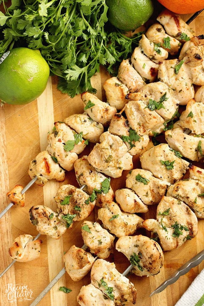 Cilantro Lime Chicken Skewers - Diary of A Recipe Collector
