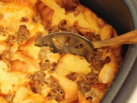 Sweet Potato & Sausage Breakfast Casserole in the Slow Cooker