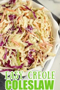 Easy Creole Coleslaw - This quick and easy coleslaw is packed with Cajun Creole flavors and only takes a few ingredients to make!