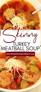 This Skinny Turkey Meatball Soup is an easy and quick low-calorie and high protein dinner or lunch idea! 