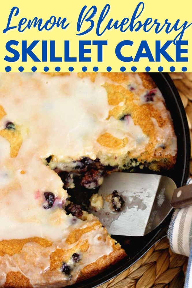 Lemon Blueberry Skillet Cake - Diary of A Recipe Collector