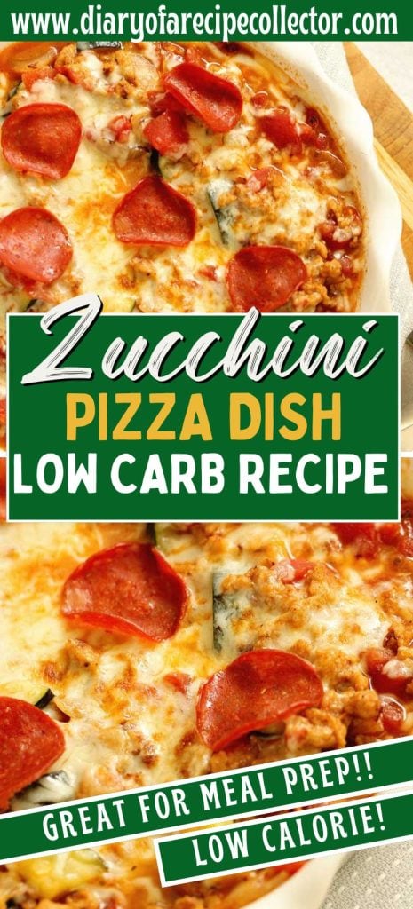 Zucchini Pizza Dish is an easy low calorie, high protein, and low carb meal prep idea perfect when you are trying to eat healthy!!