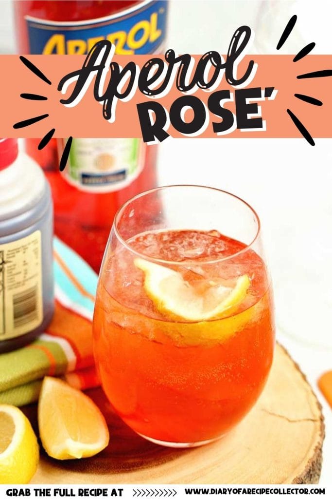 This Aperol Rose is a mix of aperol, lemon vodka, sparkling rose, honey and lemon. It's a great summer drink recipe!