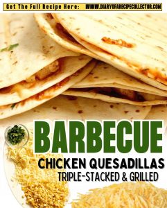 These Barbecue Chicken Quesadillas are triple-stacked with chicken, shredded cheese, grilled corn, thinly sliced onions, cilantro, and barbecue sauce. They make a fun grilling recipe!!