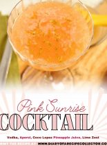 Pink Sunrise Cocktail - A lovely blend of vodka, aperol, Coco Lopez, pineapple juice, and lime zest! It's a perfect summer drink!